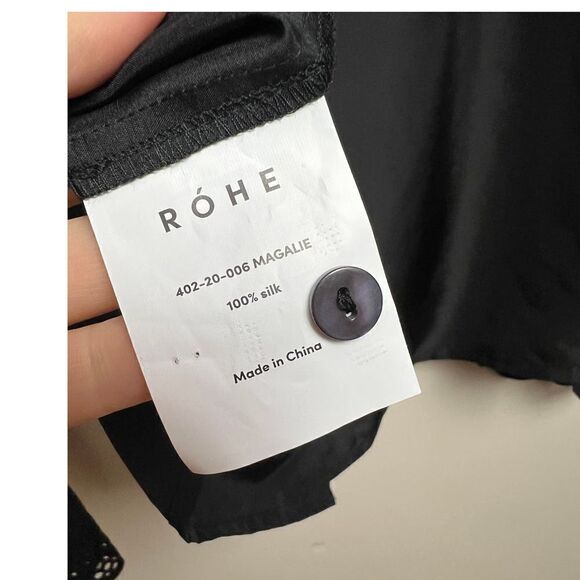 ROHE Magalie Silk Black Blouse NWT Sz. 40 (US 8/L) - Picture 10 of 12